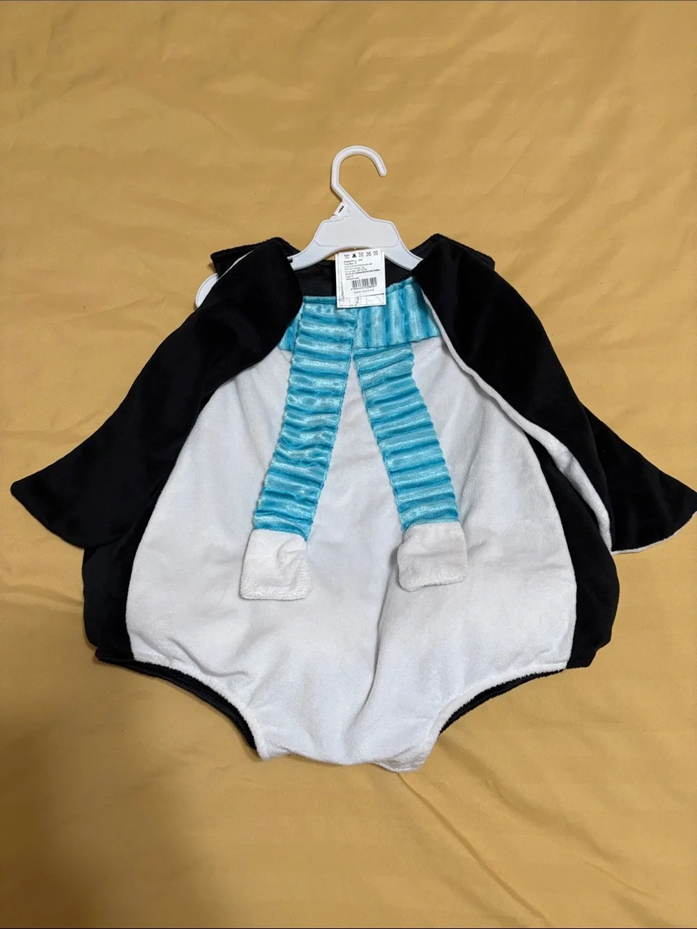 Kids Penguin Costume Romper with Hood - Black, White & Blue
